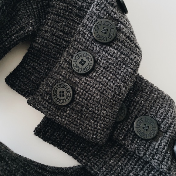 UGG Classic Cardi Button Grey Knit Boot - Picture 4 of 7